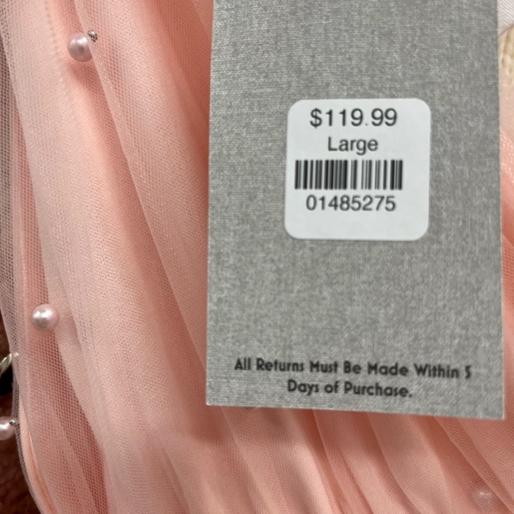 Boutique - Layered Tulle Mini Dress Color Blush Sz Large - NWT‎ - Picture 6 of 10